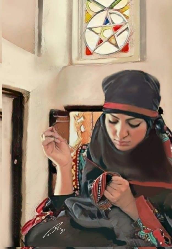 "من لوحات الفنان عبداللطيف يحيى علي المجاهد"