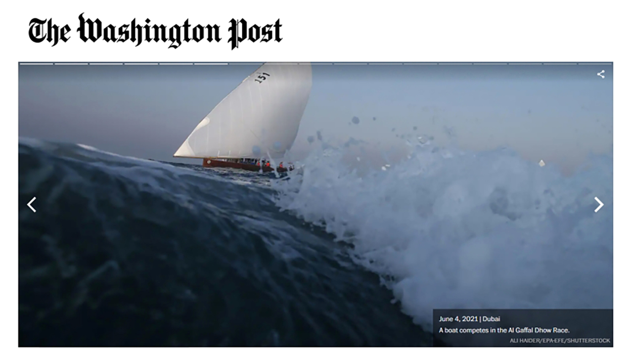 "تغطية للسباق على موقع صحيفة واشنطن بوست | البيان"