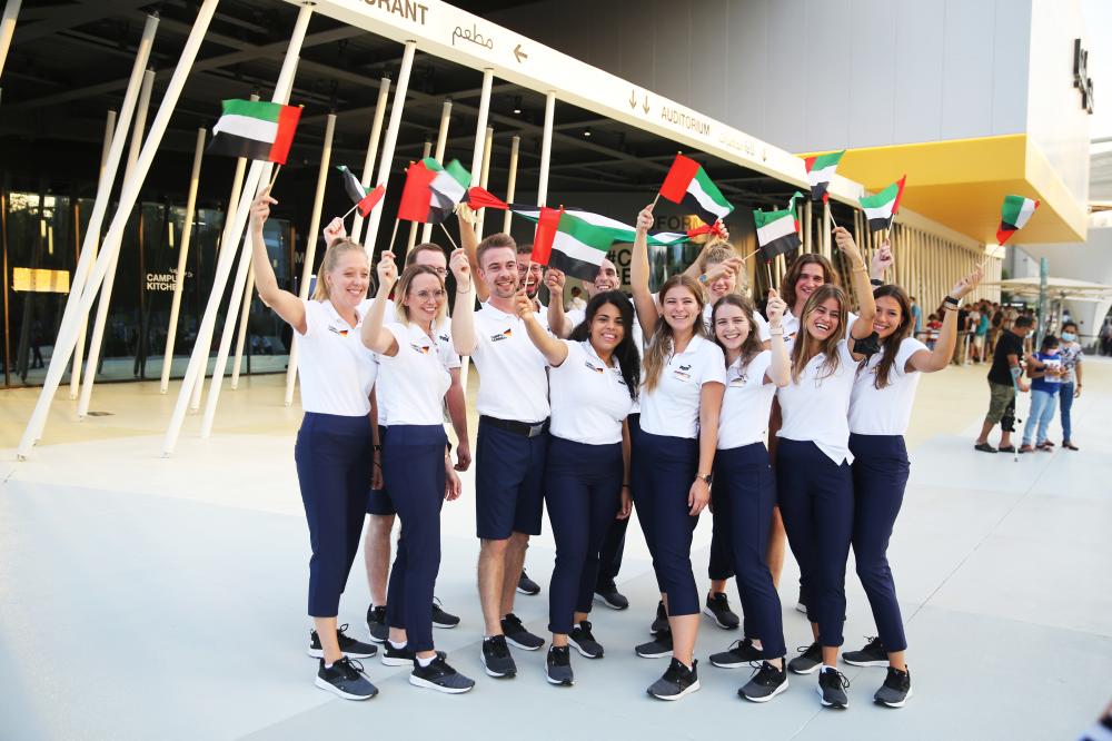 "الاحتفالات بيوم العلم أمام الجناح الألماني في اكسبو2020.نوفمبر2021.2تصوير/ إبراهيم صادق"