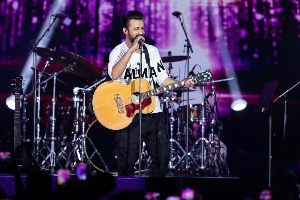 "DUBAI, 17 November 2021. Pakistan singer Atif Aslam performs at Jubilee Stage, Expo 2020 Dubai. (Photo by Christophe Viseux/Expo 2020 Dubai)"