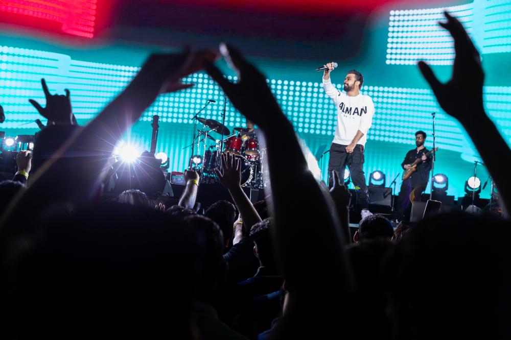 "DUBAI, 17 November 2021. Pakistan singer Atif Aslam performs at Jubilee Stage, Expo 2020 Dubai. (Photo by Christophe Viseux/Expo 2020 Dubai)"