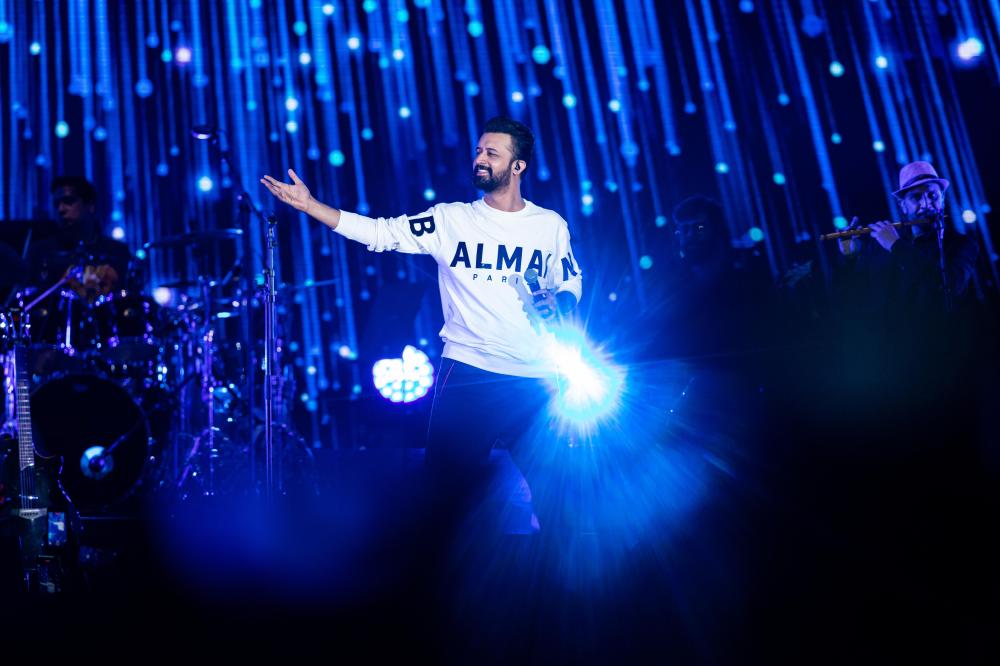 "DUBAI, 17 November 2021. Pakistan singer Atif Aslam performs at Jubilee Stage, Expo 2020 Dubai. (Photo by Christophe Viseux/Expo 2020 Dubai)"