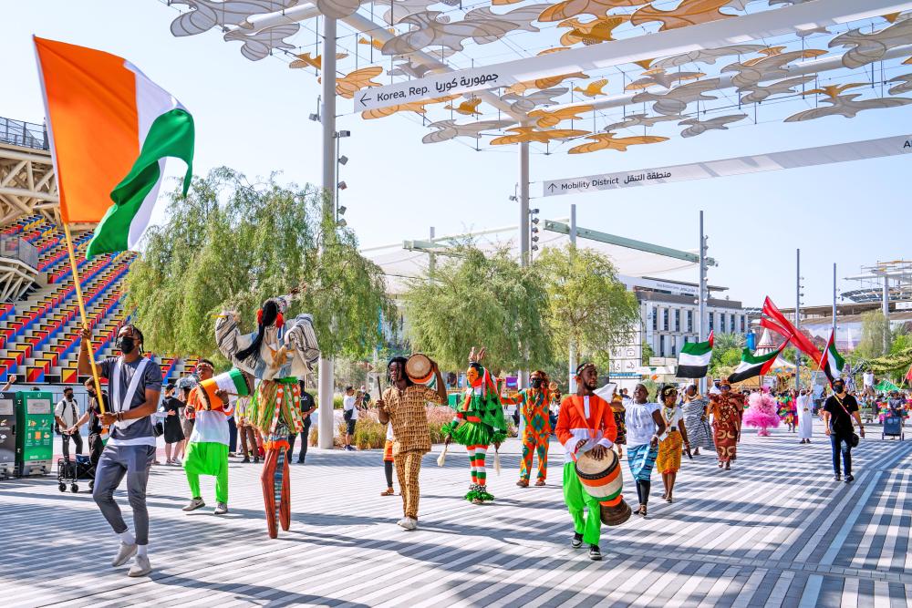"DUBAI, 26 November 2021. Cote d'Ivoire National Day Parade, Expo 2020 Dubai. (Photo by Miaad Mahdi/Expo 2020 Dubai)"