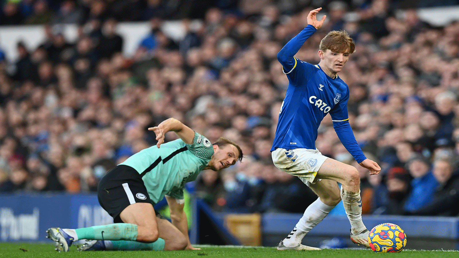برايتون يفوز على إيفرتون بثلاثية في الدوري الإنجليزي