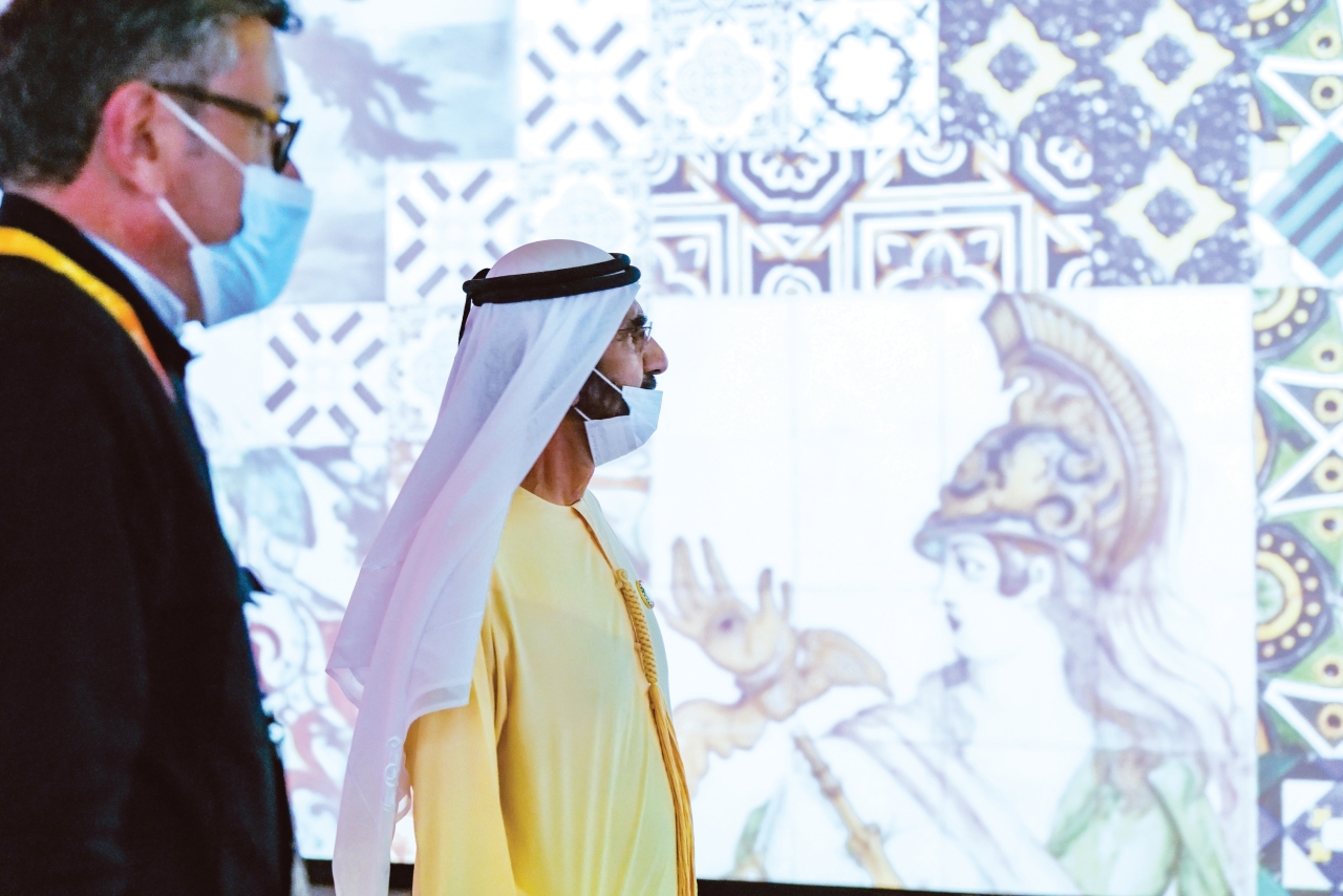 "محمد بن راشد خلال الزيارة | تصوير خليفة اليوسف، ومحمد هشام"