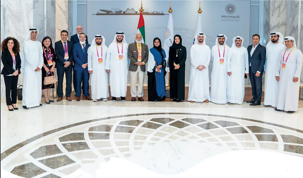 "» ريم الهاشمي خلال استقبالها مسؤولي وسائل الإعلام بحضور منى بوسمرة | البيان"