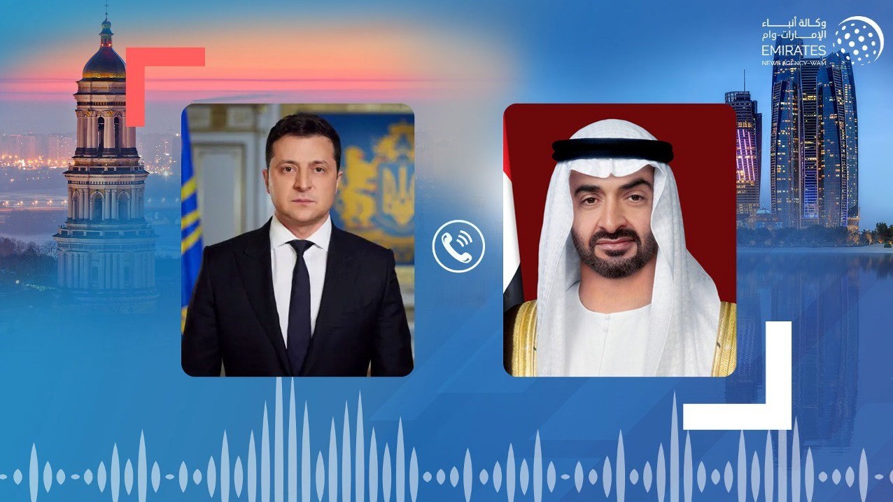 محمد بن زايد وزيلينسكي يبحثان هاتفياً تطورات الأزمة الأوكرانية ومستجدات مسار المفاوضات