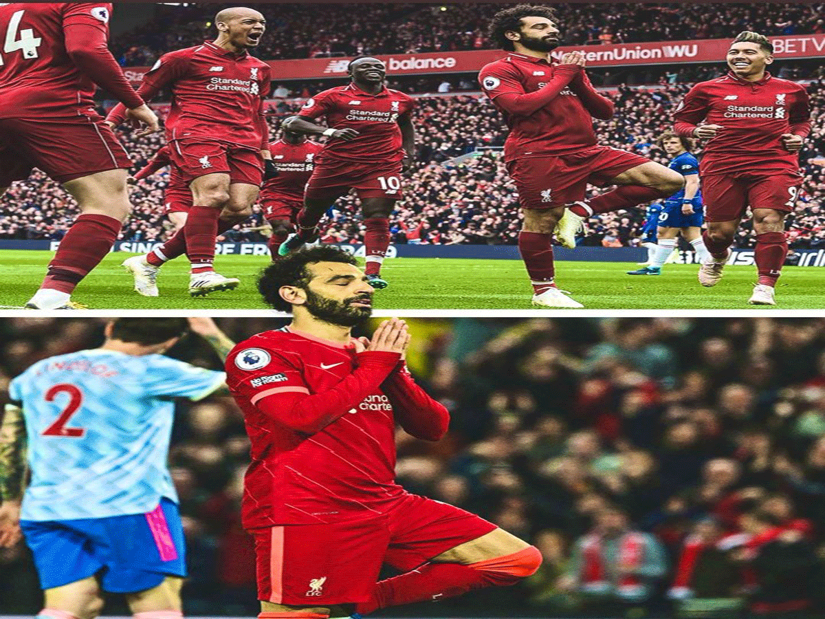 محمد صلاح يعيد احتفالية الـ"يوغا" أمام "الشياطين الحمر"