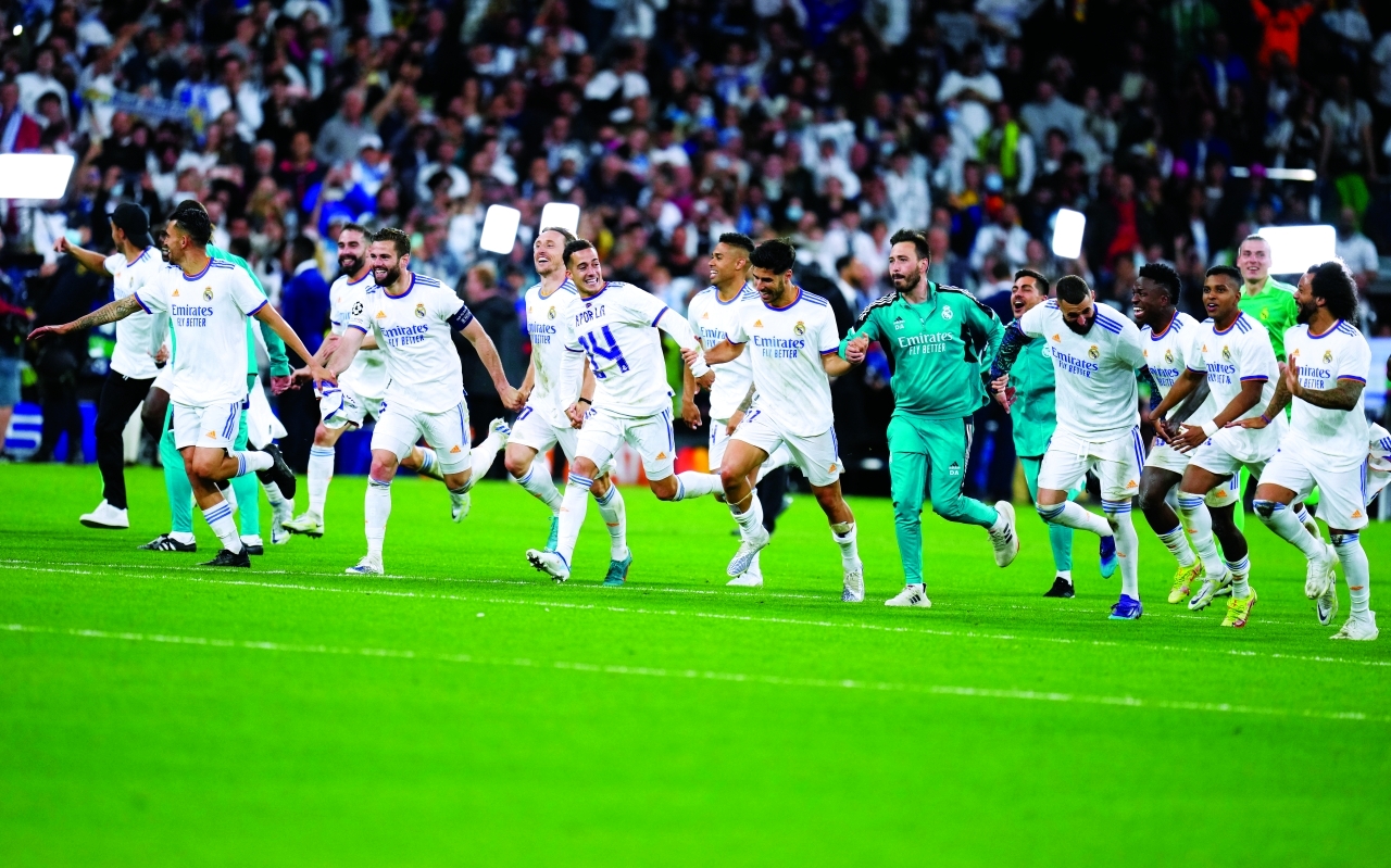 "فرحة نجوم ريال مدريد بالتأهل إلى نهائي «أبطال أوروبا» | أ ب"