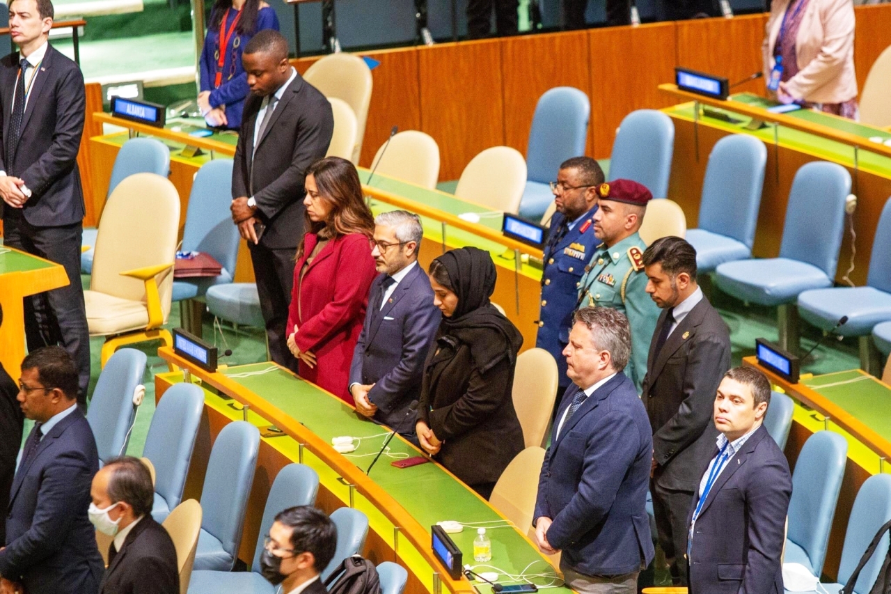 "وفد الإمارات أثناء جلسة التأبين | من المصدر"