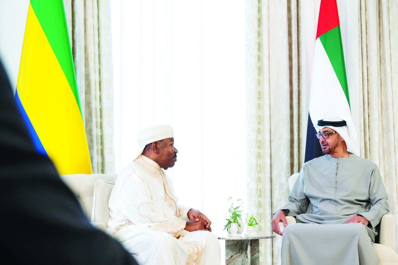 "محمد بن زايد في حديث مع رئيس الجابون | وام"