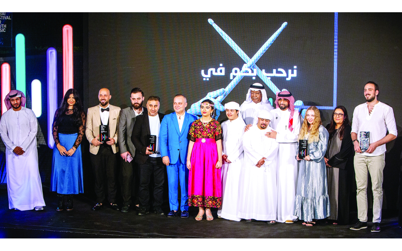 "المكرمون في مهرجان دبي لموسيقى الشباب | تصوير: أحمد عبيد"
