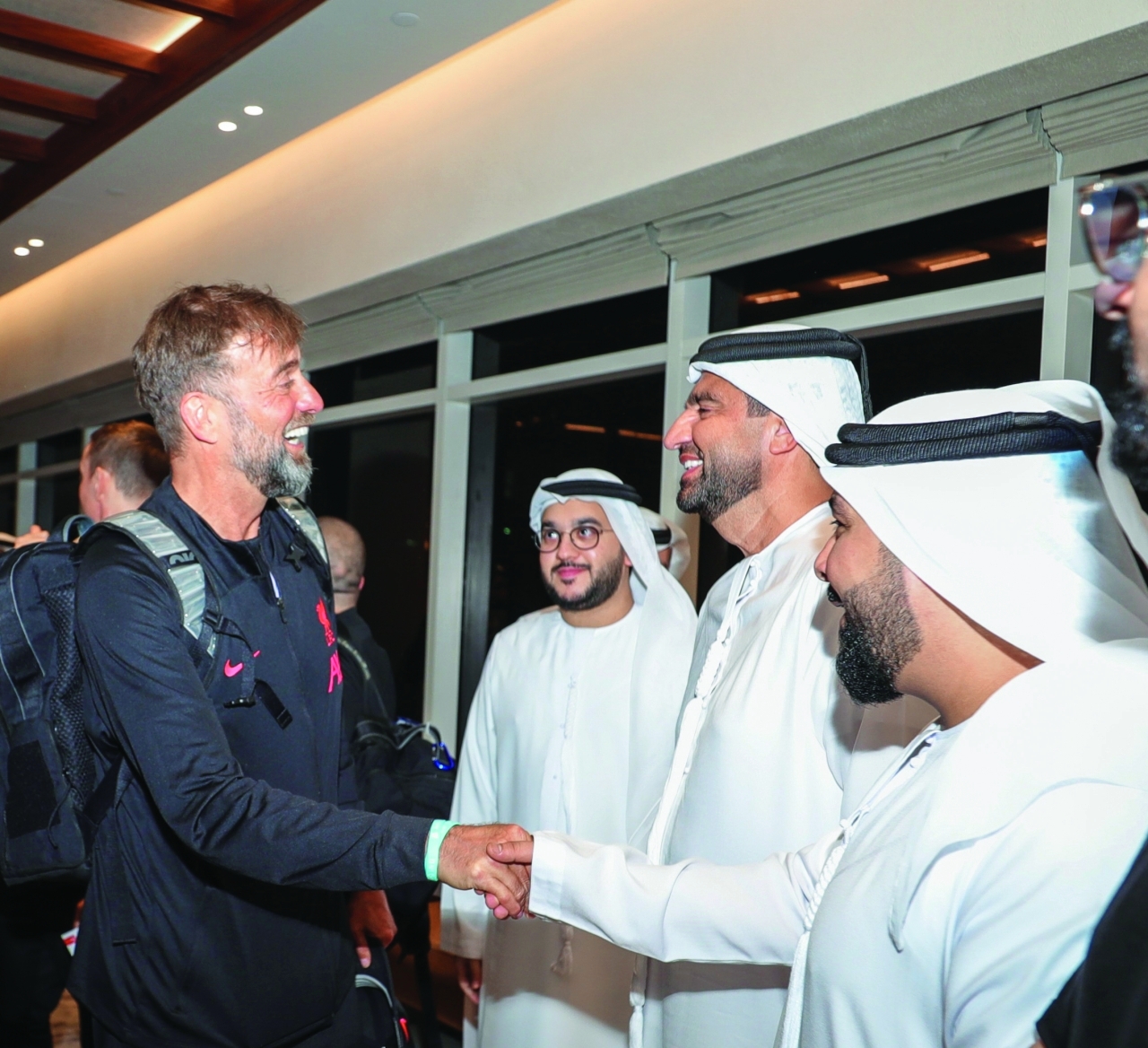 "أحمد خوري خلال استقبال يورغن كلوب وبعثة ليفربول | تصوير: عاطف الغمري"