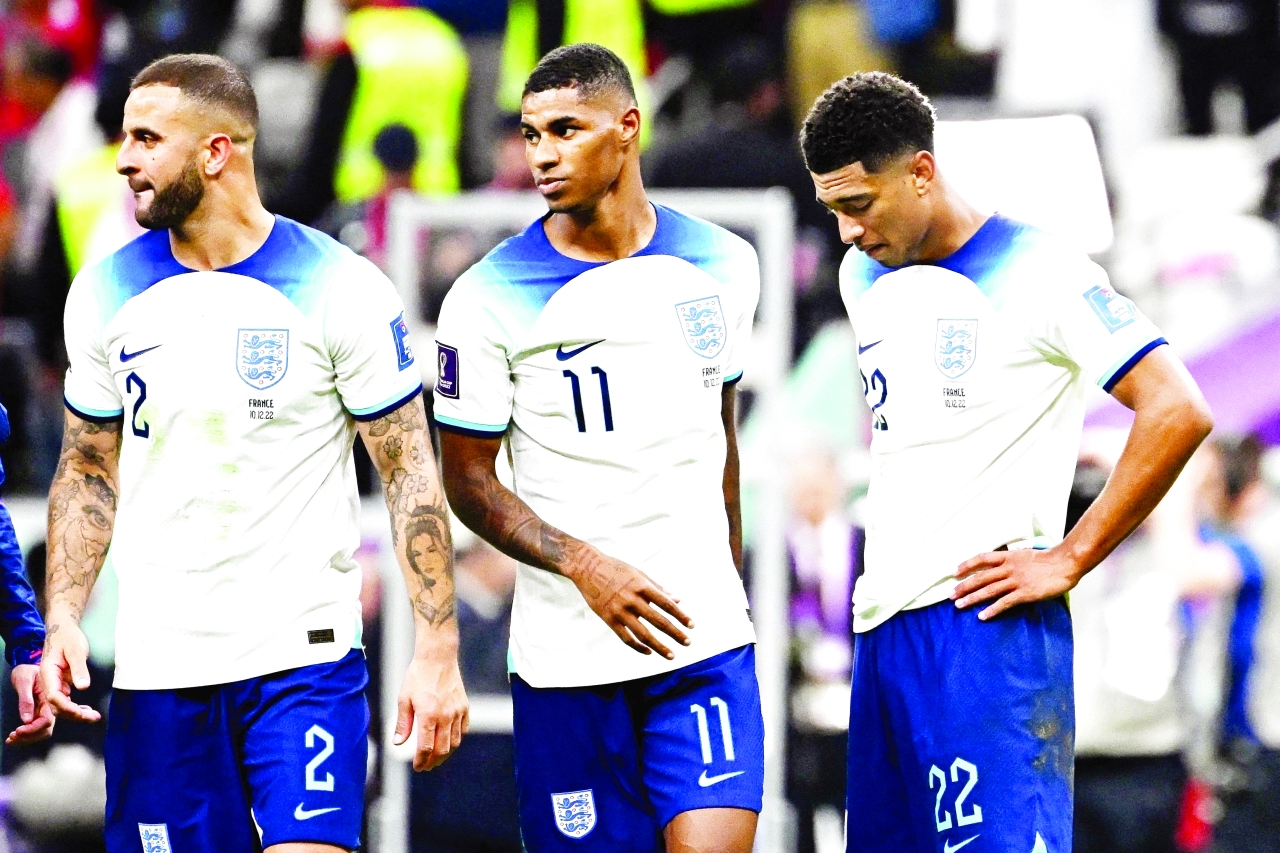 "بيلينجهام وراشفورد ووكر وحالة حزن بعد الخسارة | أ ف ب"