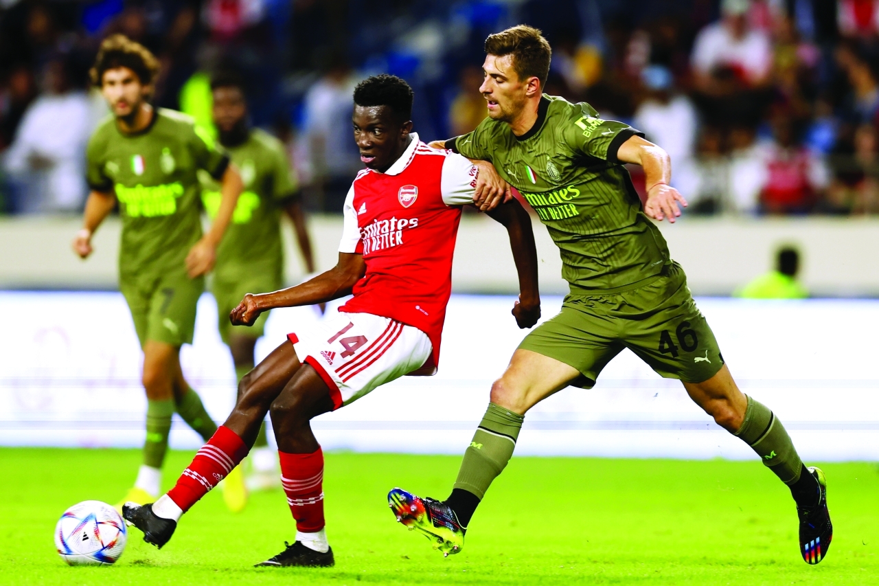 "خلال مباراة أرسنال وميلان | تصوير: سالم خميس"