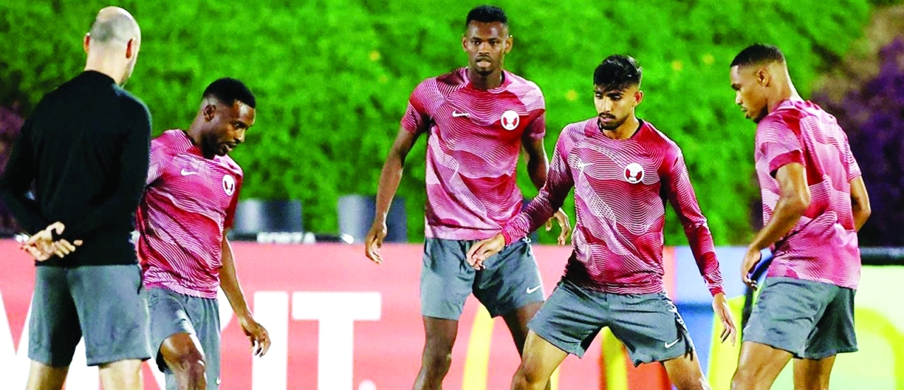"خلال تدريبات سابقة لمنتخب قطر | البيان"