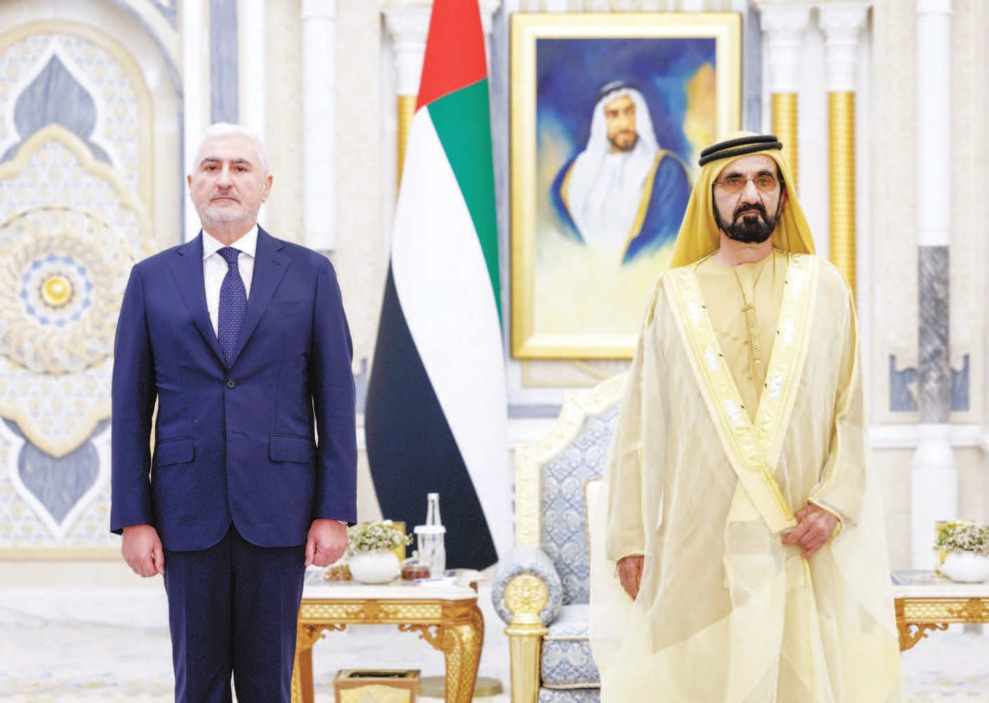 "محمد بن راشد عقب تسلم أوراق اعتماد التشين باغيروف"