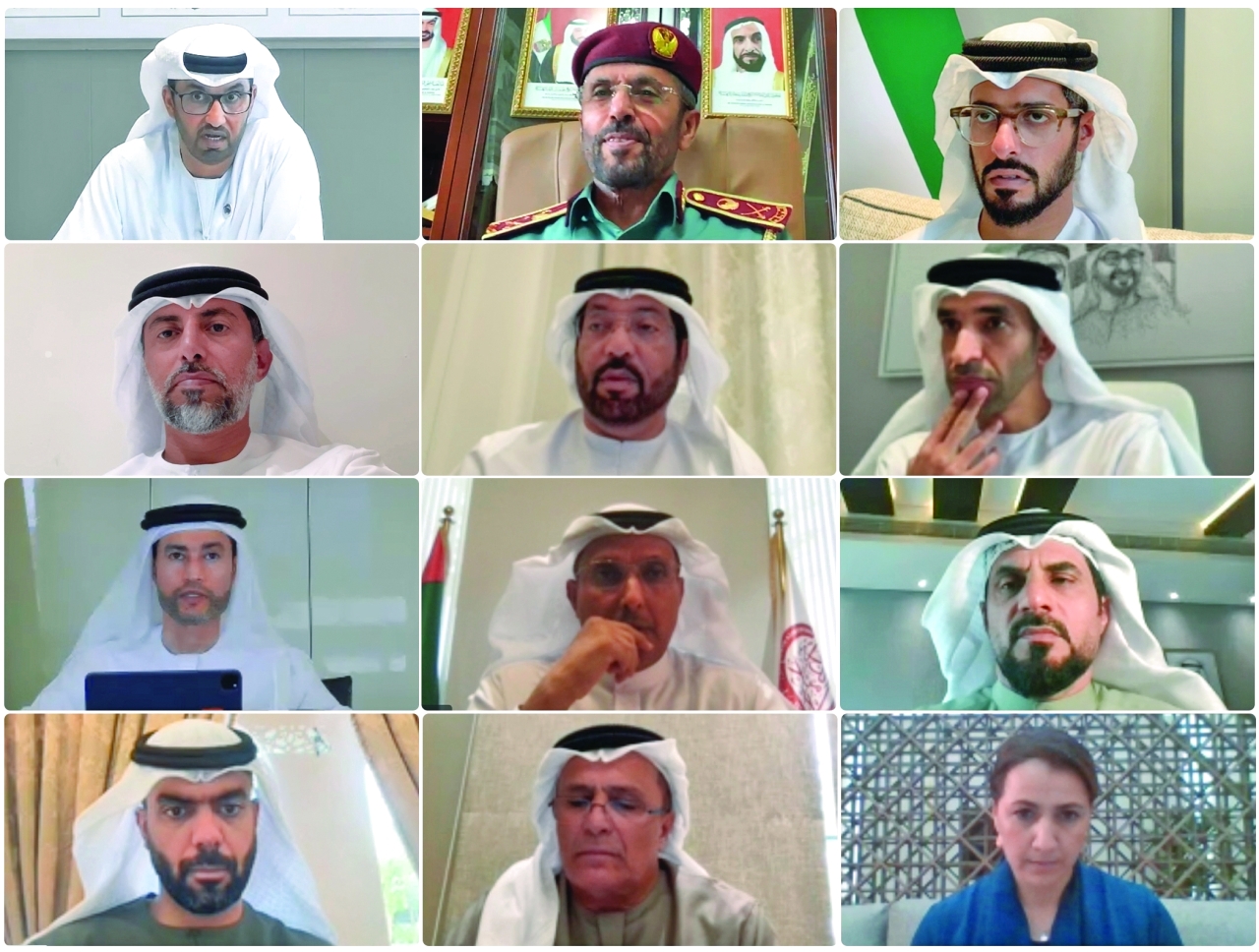 "زايد بن حمدان وسلطان الجابر وأعضاء اللجنة الوطنية للتحضير لمؤتمر المناخ | وام"