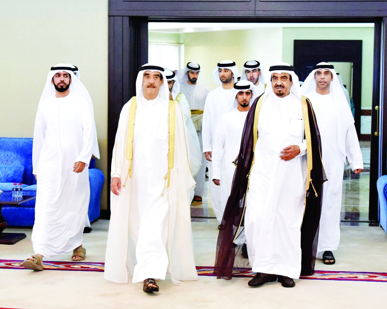 "سعود المعلا خلال استقبال المهنئين بالعيد"