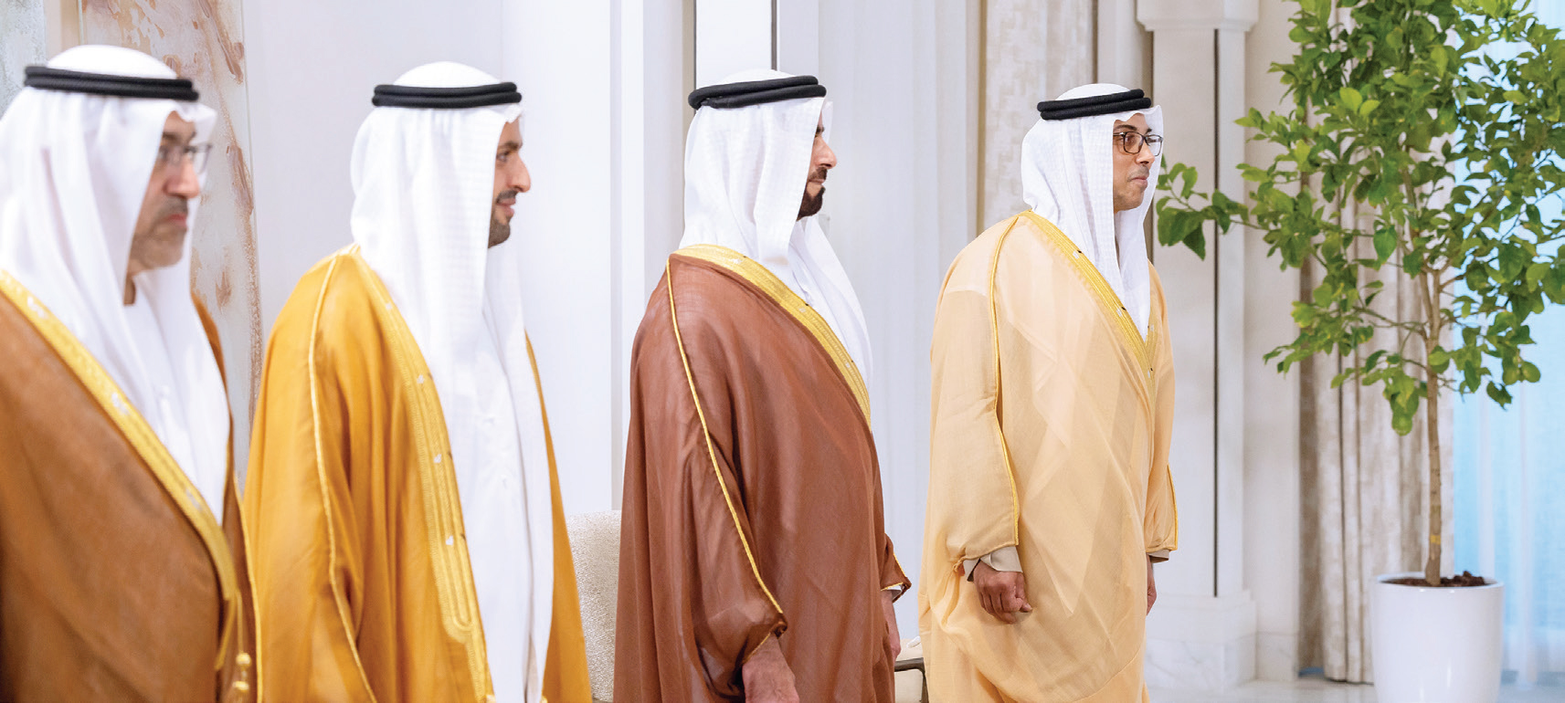 "منصور وسيف بن زايد ومحمد بن حمد بن طحنون وعبدالرحمن العويس"