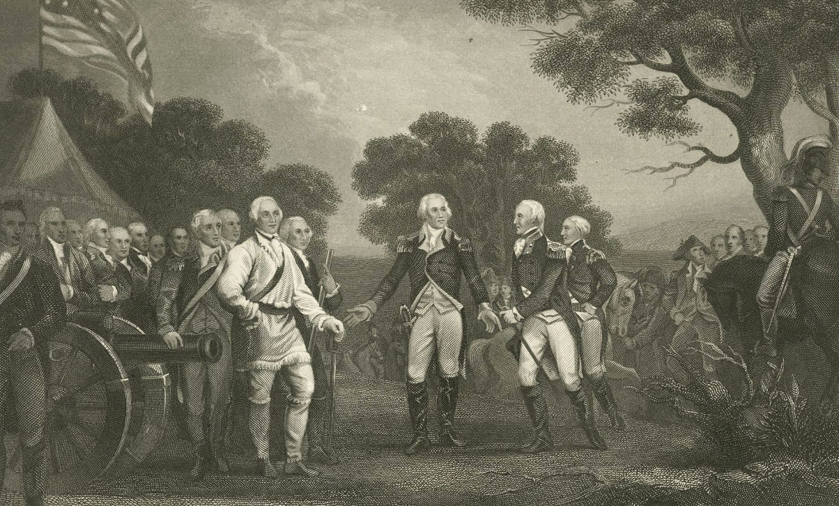 "1777 القوات البريطانية تسيطر على بنسيلفانيا خلال حرب الاستقلال الأمريكية."