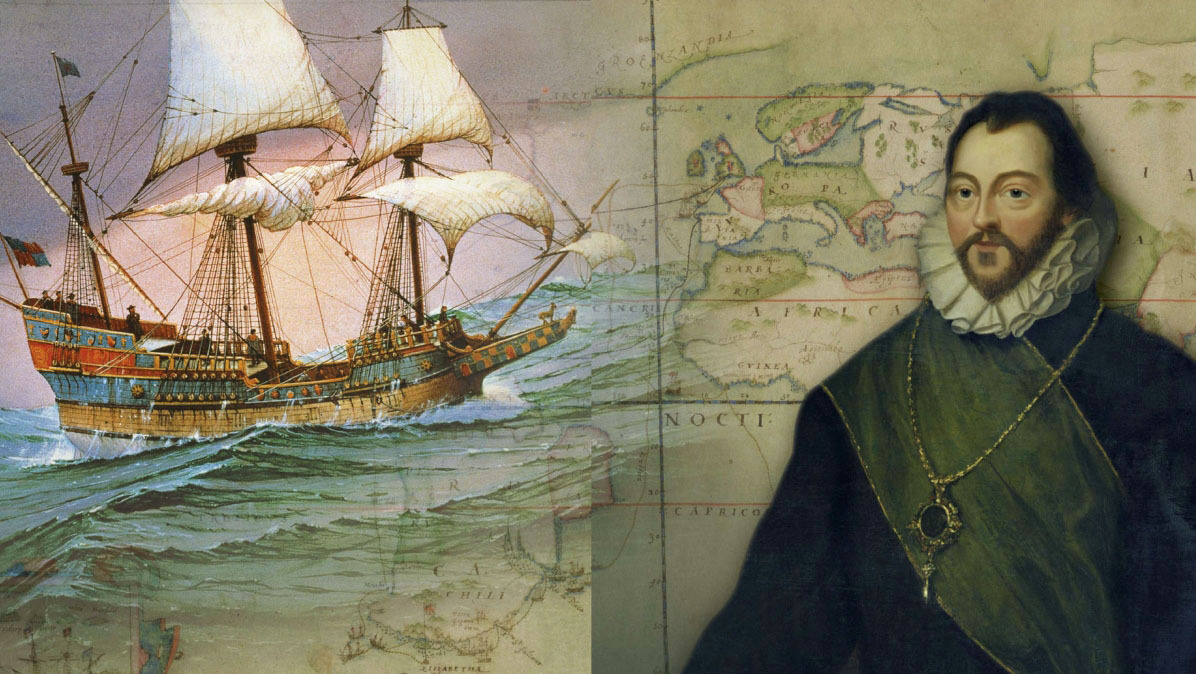 "1580 المكتشف البريطاني فرانسيس دريك ينتهي من الطواف حول الكرة الأرضية."