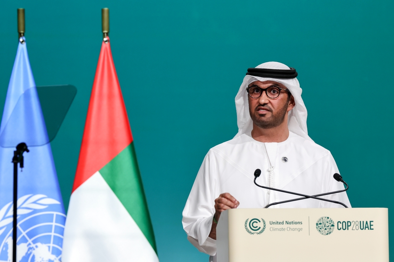"سلطان الجابر خلال إلقاء كلمته"