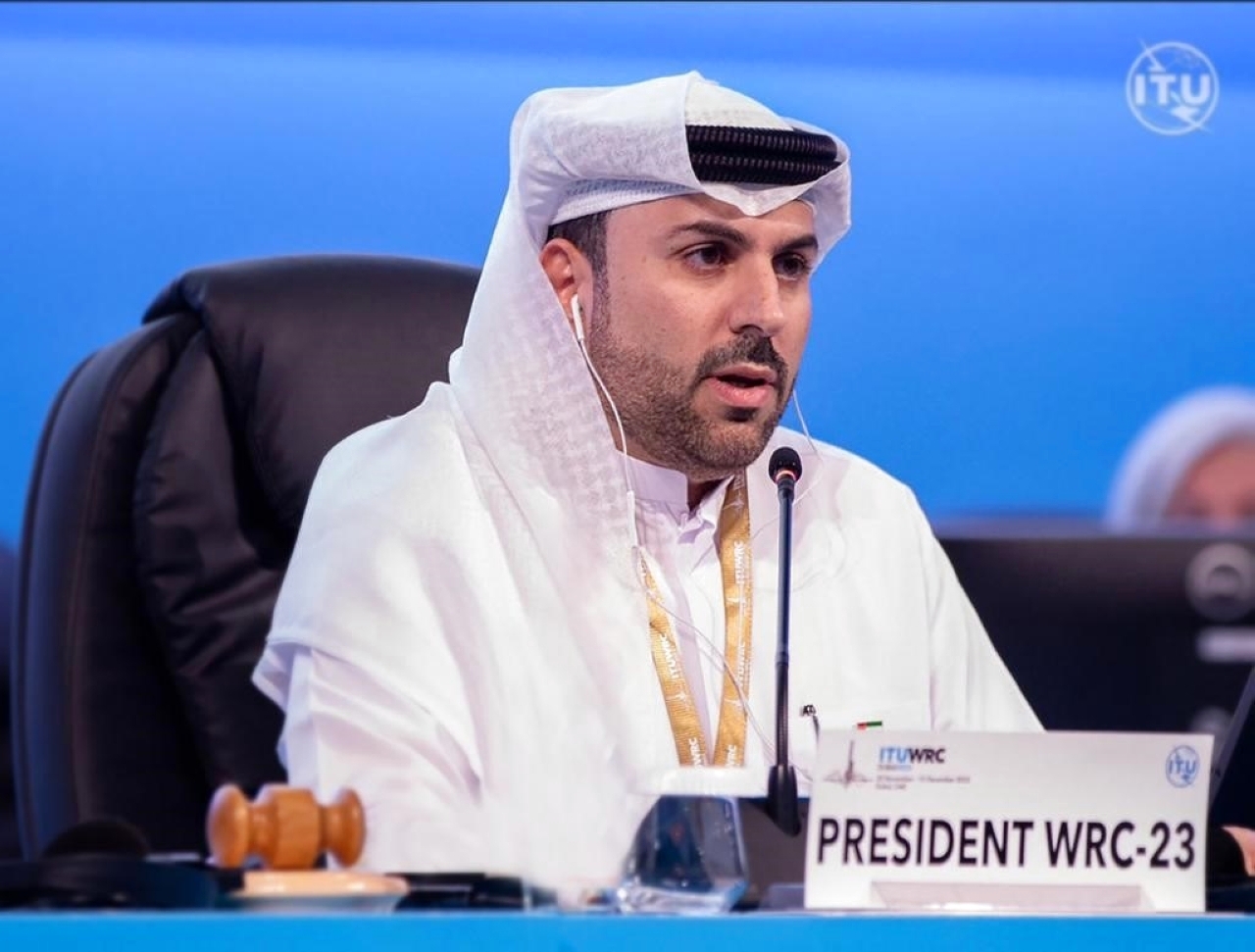 "محمد الرمسي خلال المؤتمر"