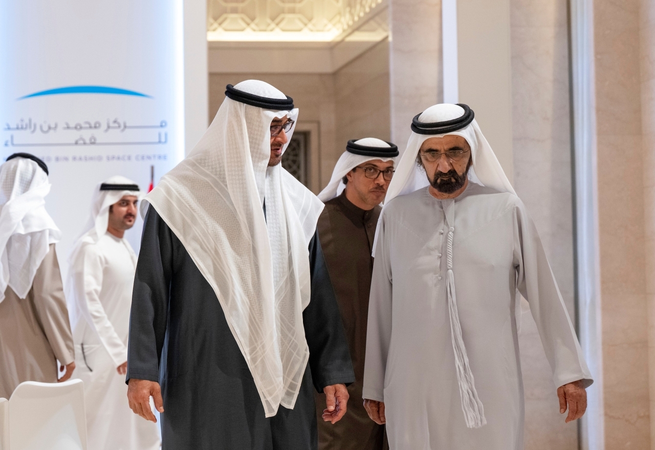 "محمد بن زايد ومحمد بن راشد ومنصور بن زايد ومكتوم بن محمد"