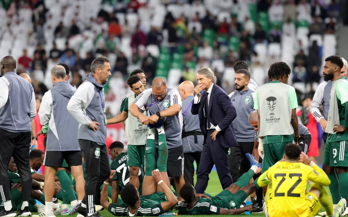 تبرير غريب.. أول تعليق من مانشيني بعد مغادرته مباراة السعودية وكوريا الجنوبية (فيديو)