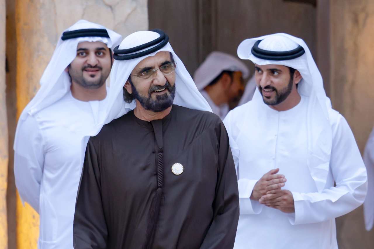 "محمد بن راشد وحمدان ومكتوم بن محمد خلال اللقاء"