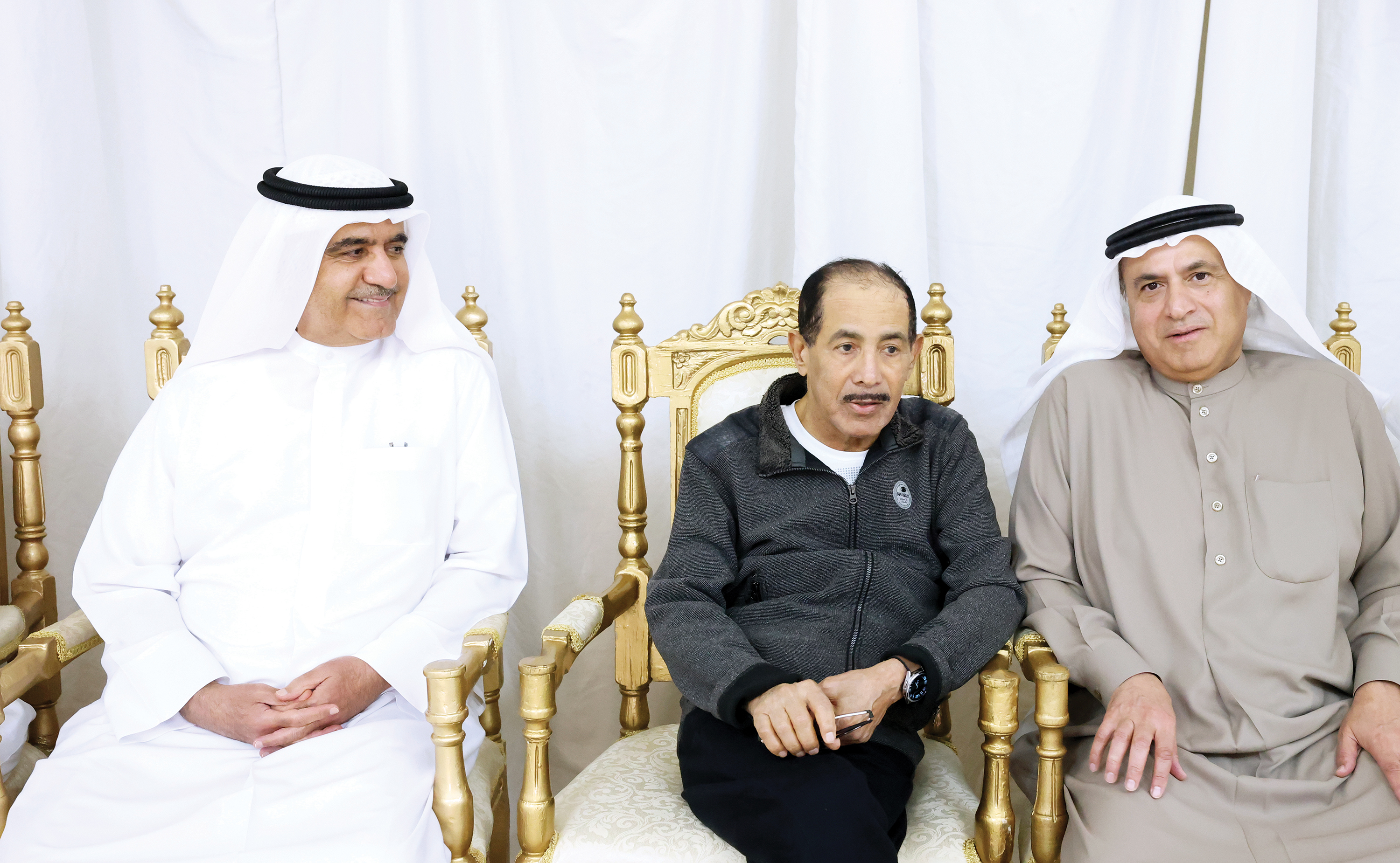 "أحمد بالحصا وعبدالله الغرير خلال العزاء"