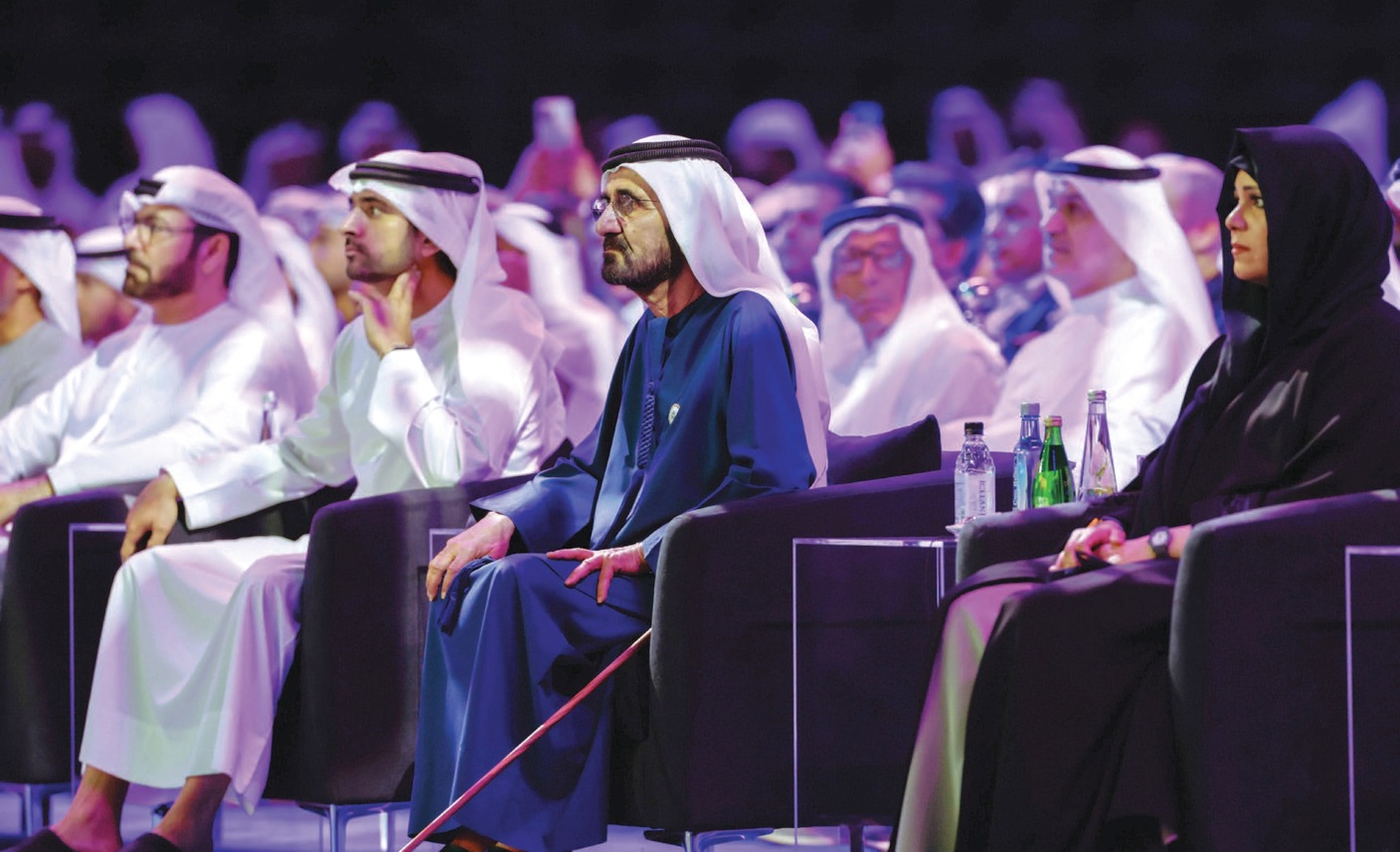 "محمد بن راشد بحضور حمدان بن محمد ولطيفة بنت محمد ومحمد القرقاوي"