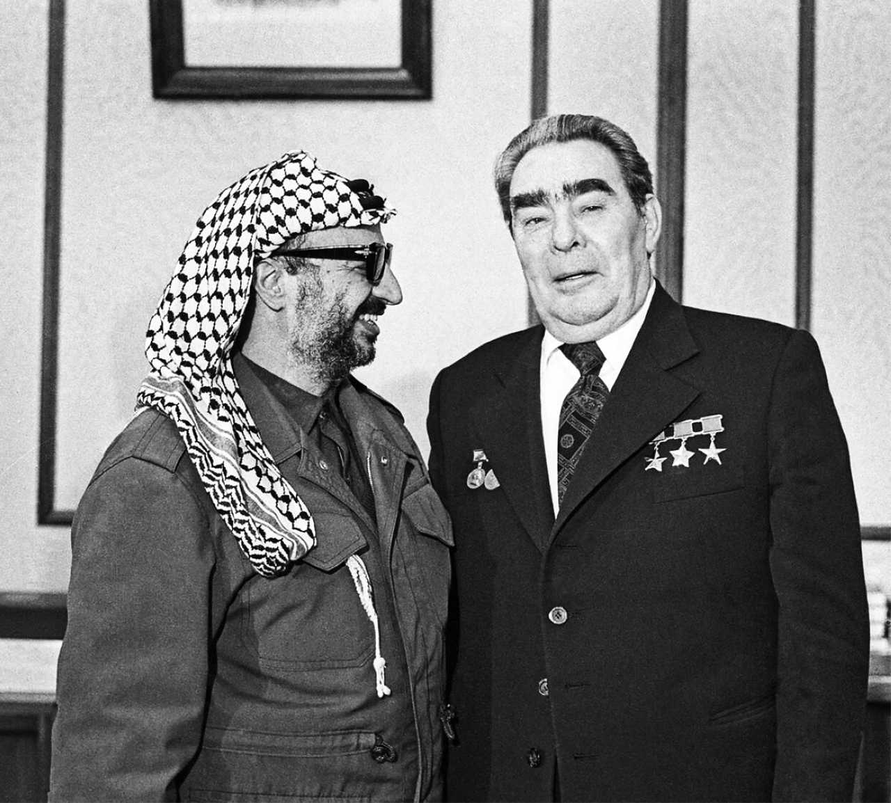 "1970 أول زيارة لرئيس منظمة التحرير الفلسطينية ياسرعرفات إلى موسكو وكانت بداية الدعم السوفييتي للمنظمة"