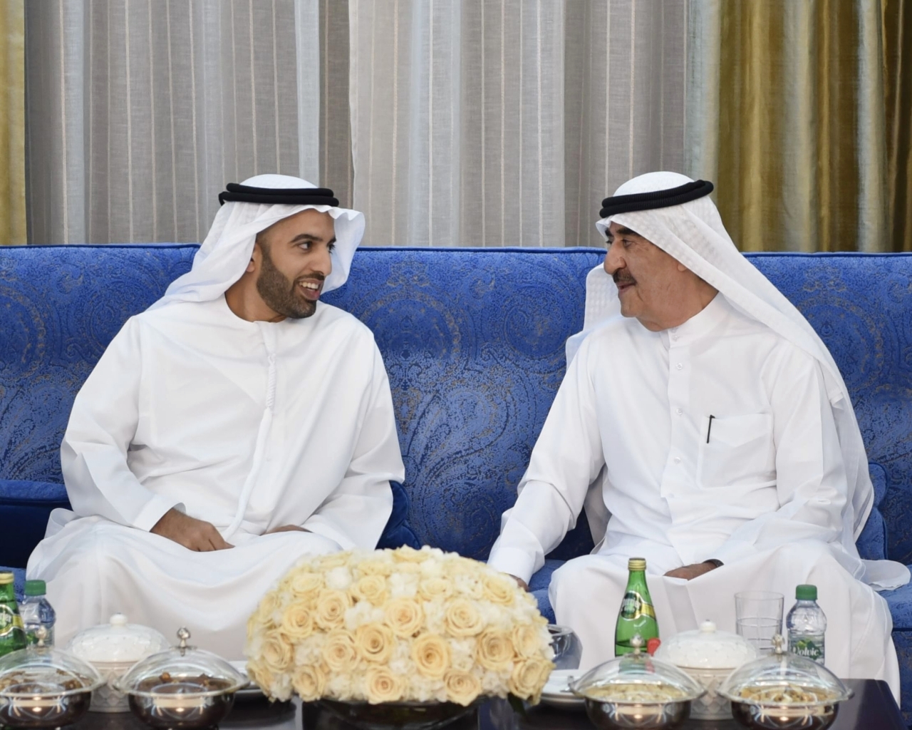 "سعود المعلا خلال استقبال محمد بن سعود | وام"