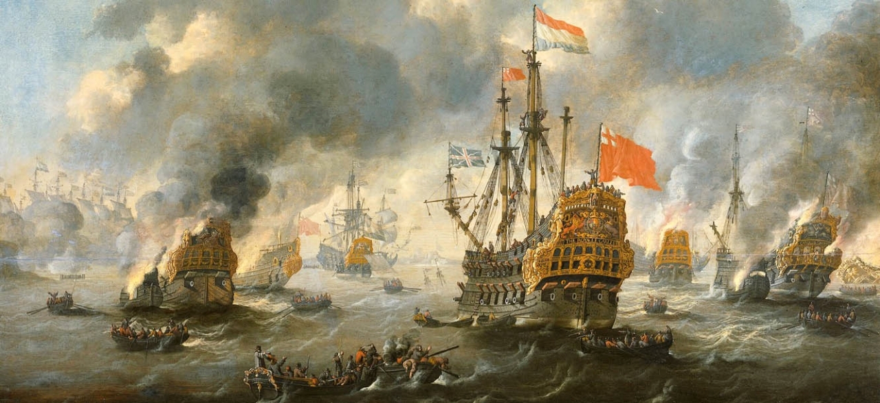 "1827 الأسطول الأرجنتيني ينهزم أمام السفن البرازيلية في معركة مونته سانتياغو."