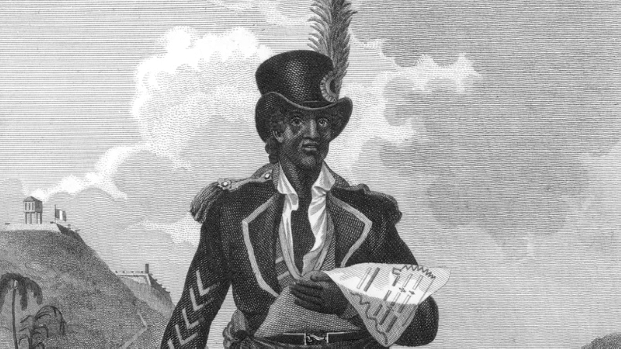 "1794 الزعيم الزنجي فرانسوا دومنيك توساني لوتير فور يقود «ثورة العبيد» في هايتي ضد الحكم الفرنسي."