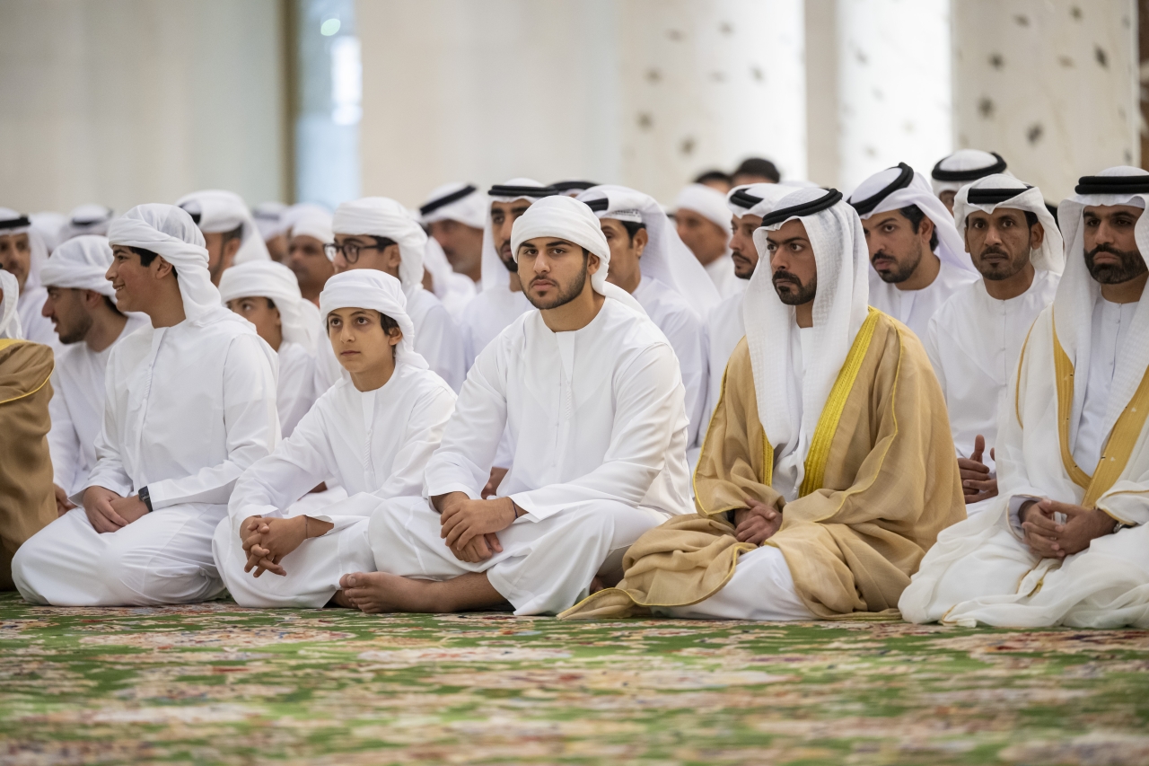 "خليفة بن طحنون ومحمد وحمدان بن منصور بن زايد"