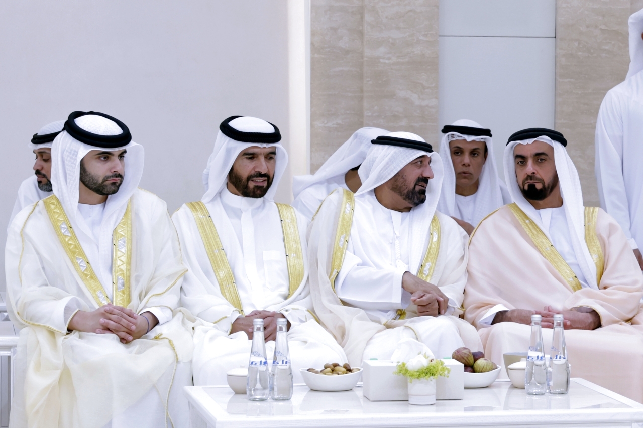 "سيف بن زايد وأحمد بن سعيد ومنصور بن محمد وفيصل بن صقر القاسمي"