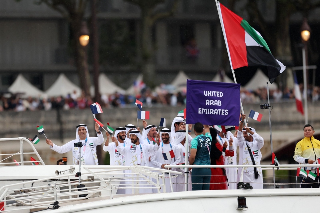 "جانب من وفد الإمارات خلال حفل الافتتاح | البيان"