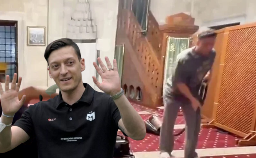 مسعود أوزيل يشارك في تنظيف مسجد بإسطنبول  (فيديو)