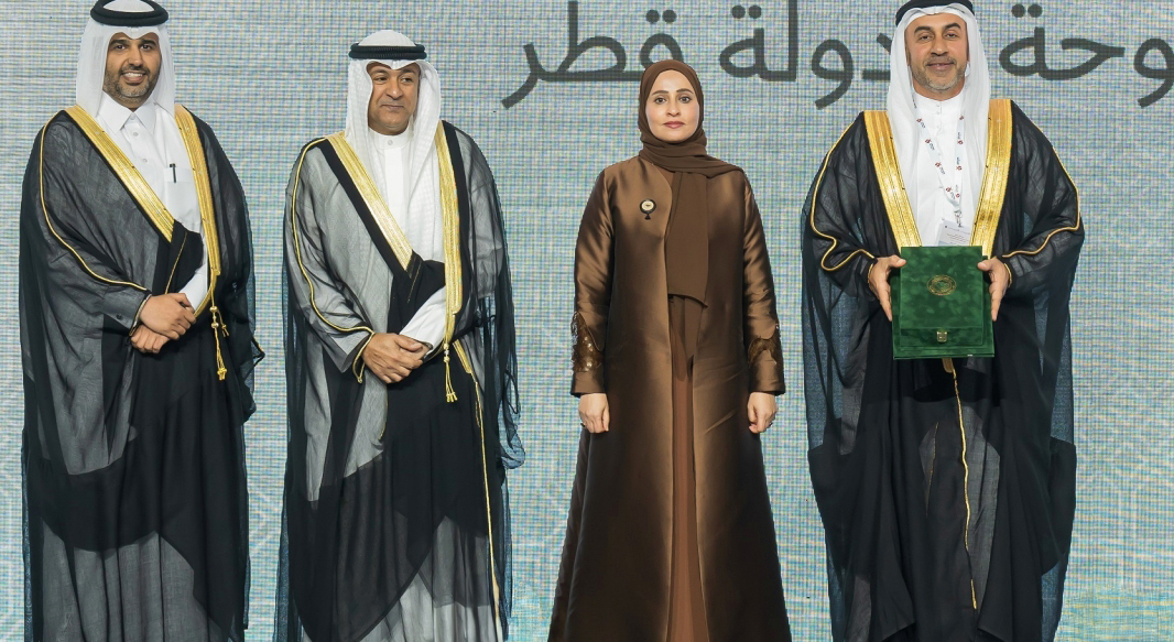 "جاسم البديوي وعهود الرومي خلال تكريم عبد الله لوتاه | من المصدر"