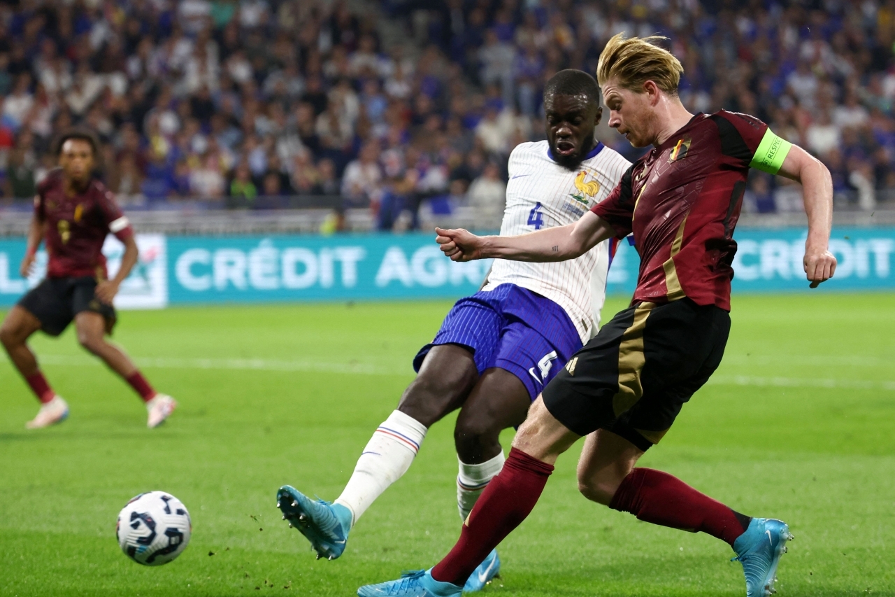 "دي بروين غاضب من أداء لاعبي منتخب بلجيكا | أ ف ب"