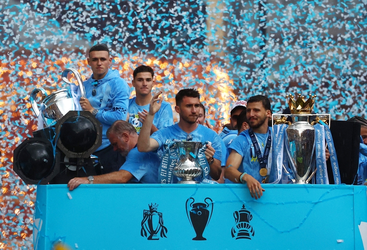 "جانب من احتفال مانشستر سيتي بلقب الدوري | أرشيفية"