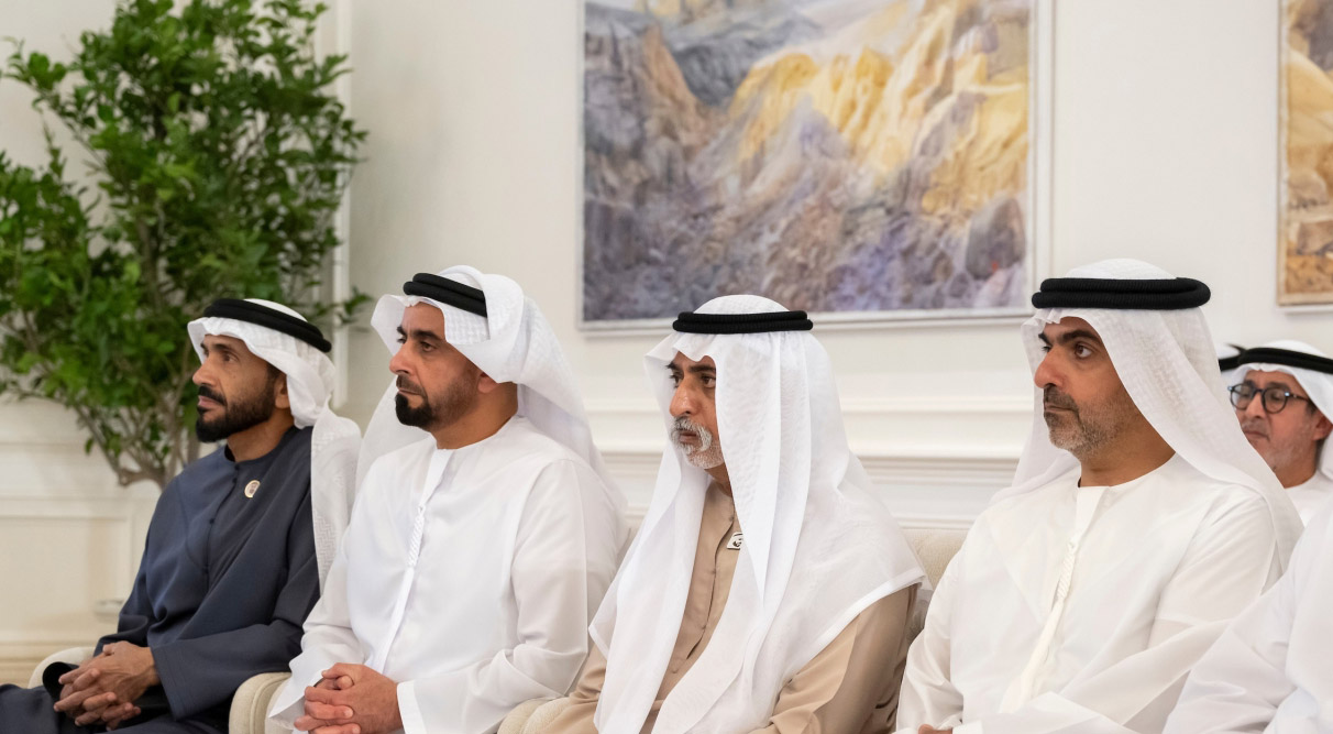 "نهيان وسيف وحامد بن زايد ونهيان بن مبارك"