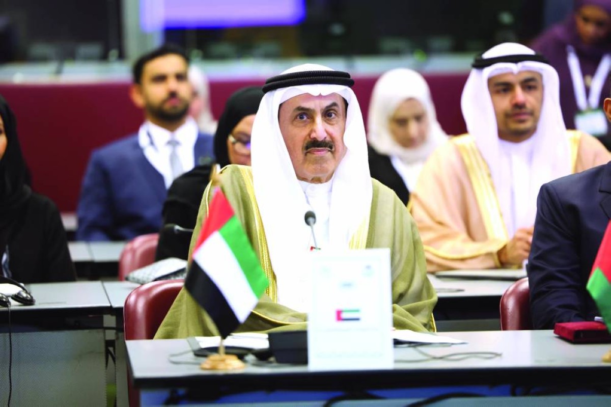 صقر غباش خلال مشاركته في الاجتماع