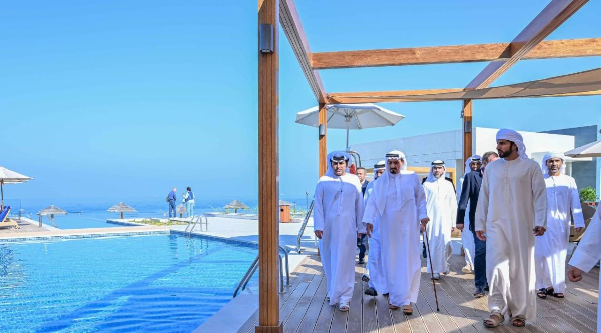 حميد النعيمي متفقداً المشروع بحضور أحمد وراشد بن حميد