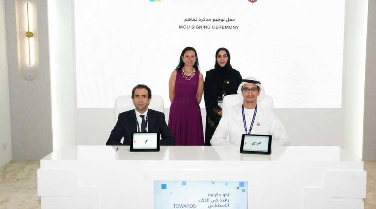 إبراهيم الجلاف ونعيم يزبك خلال توقيع الاتفاقية