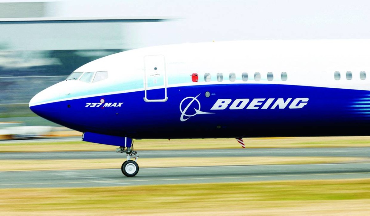 FILE PHOTO: A Boeing 737 Max aircraft during a display at the Farnborough International Airshow, in Farnborough, Britain, July 20, 2022.  REUTERS/Peter Cziborra/File Photo