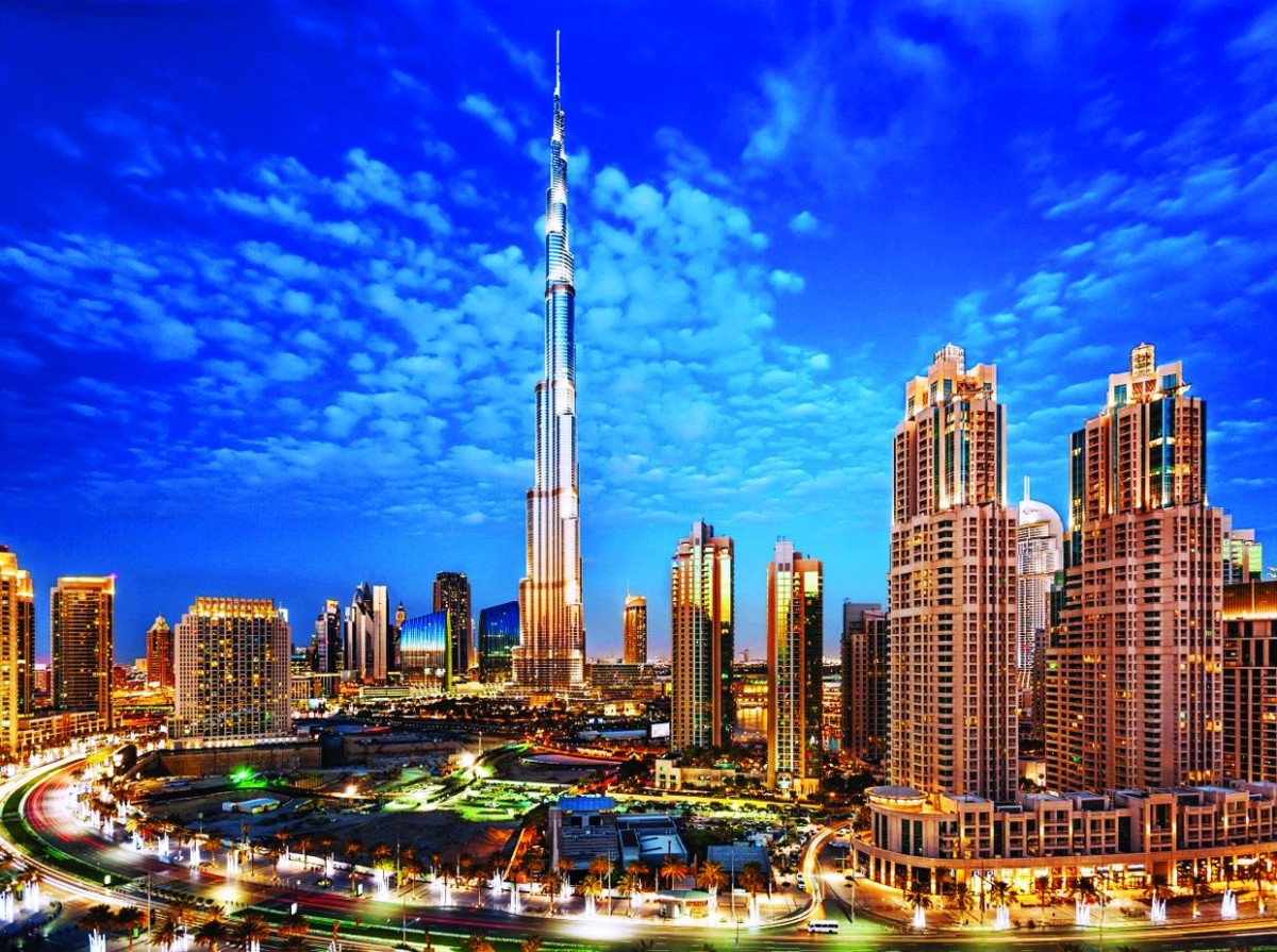 Dubai, UAE, December 31, 2013 Burj Khalifa at the magical blue hour